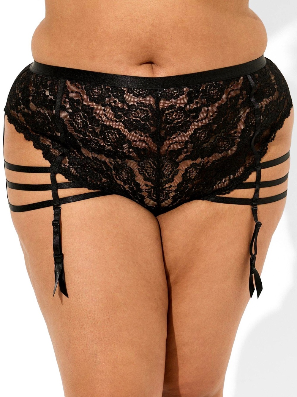 Torrid Sexy Lace Strappy Open Gusset Cage Garter Tanga Panty Size 3X NEW